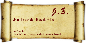 Juricsek Beatrix névjegykártya